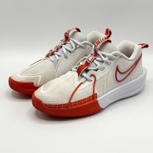 Nike Air Zoom GT Cut 3 in White Picante Red Lace Up Low Sneakers - Grade School